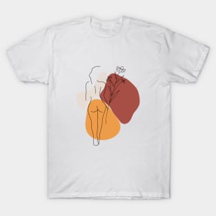 Boho minimal abstract Women line draw T-Shirt